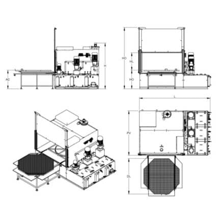 Schéma technique d'une machine industrielle