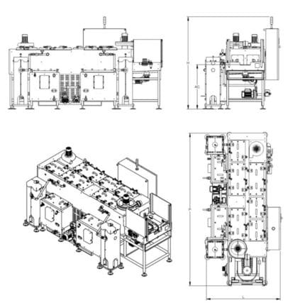 Schéma technique d'une machine industrielle.