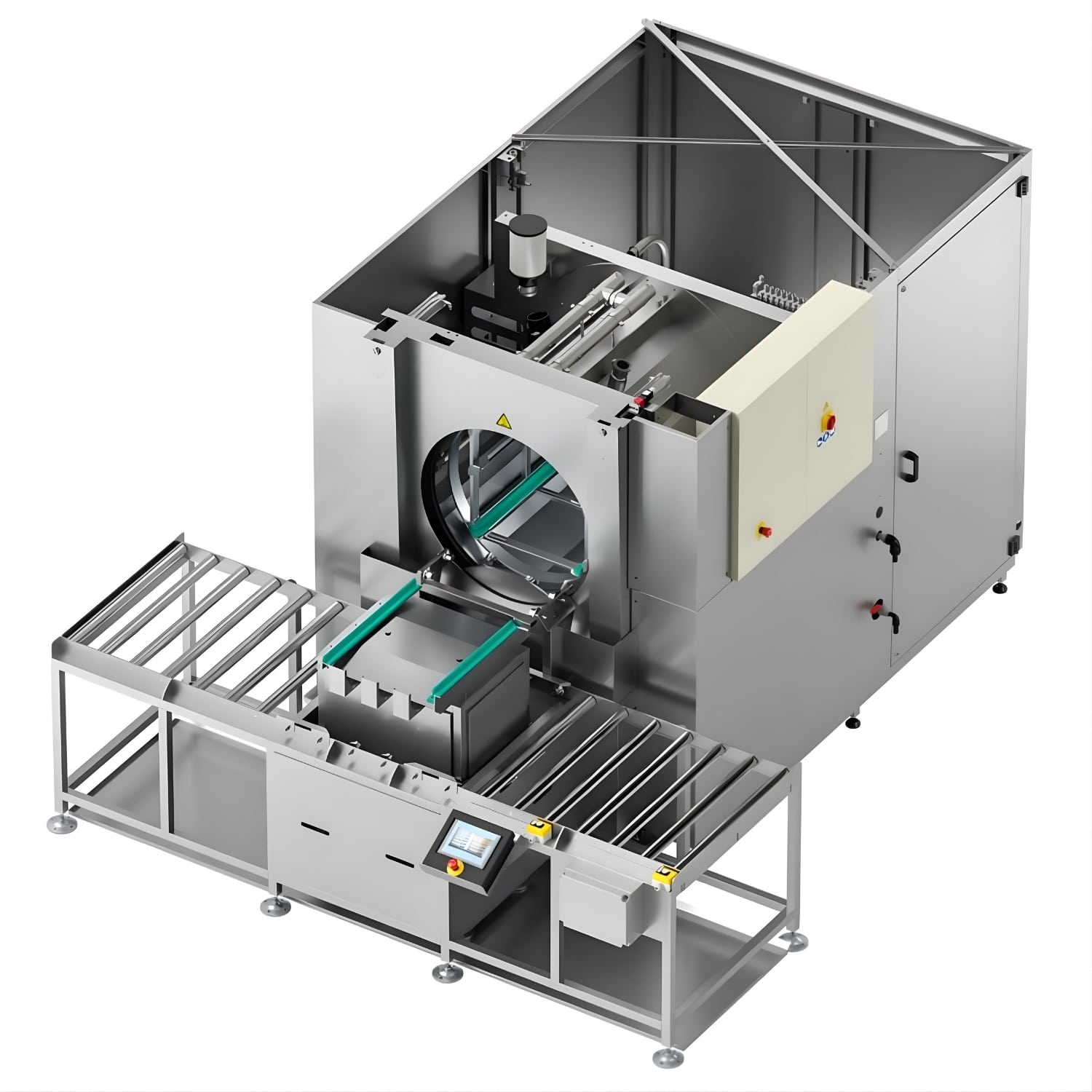 Machine industrielle en acier inoxydable.